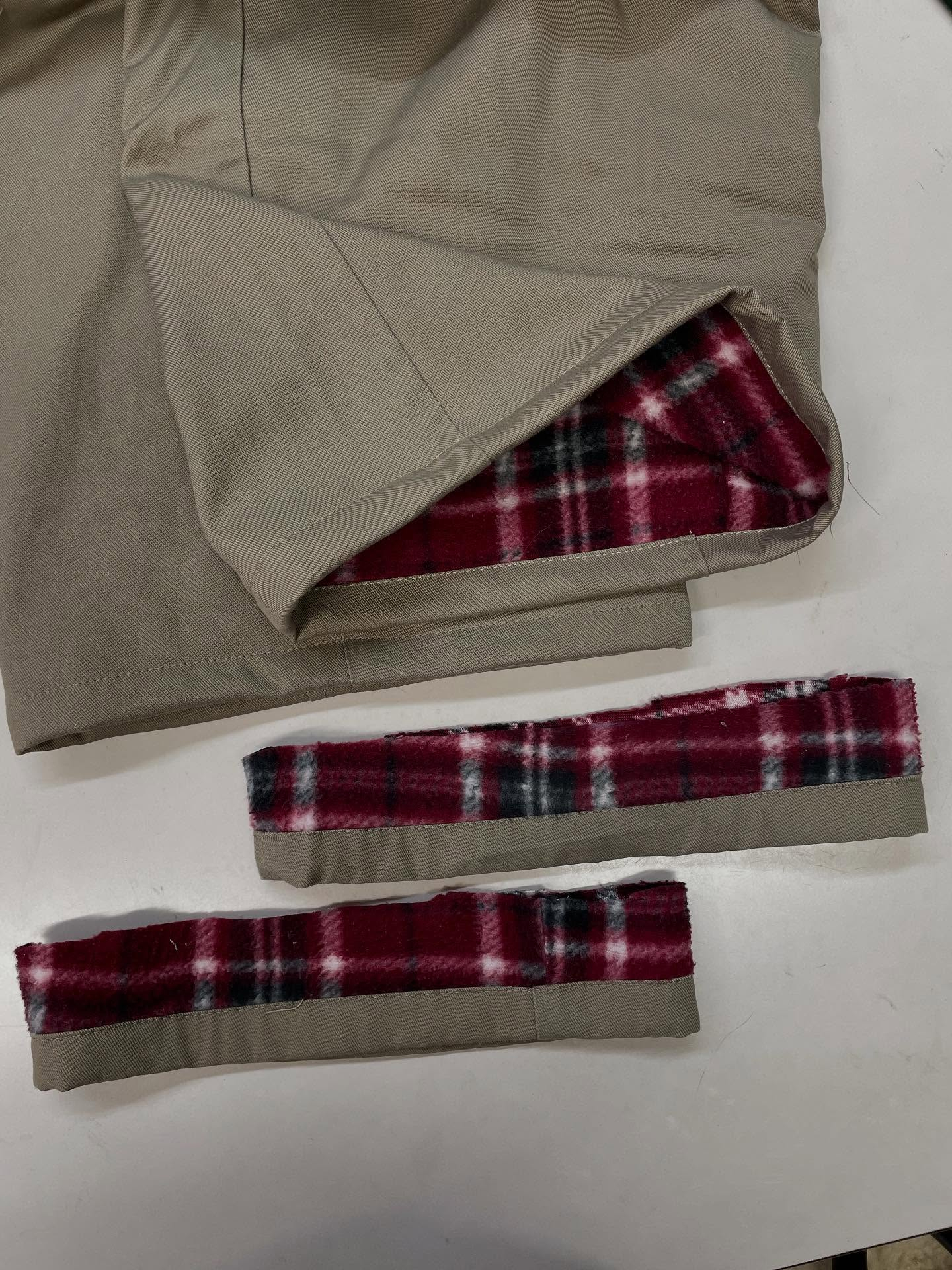 裏起毛のパンツの裾上げ👖