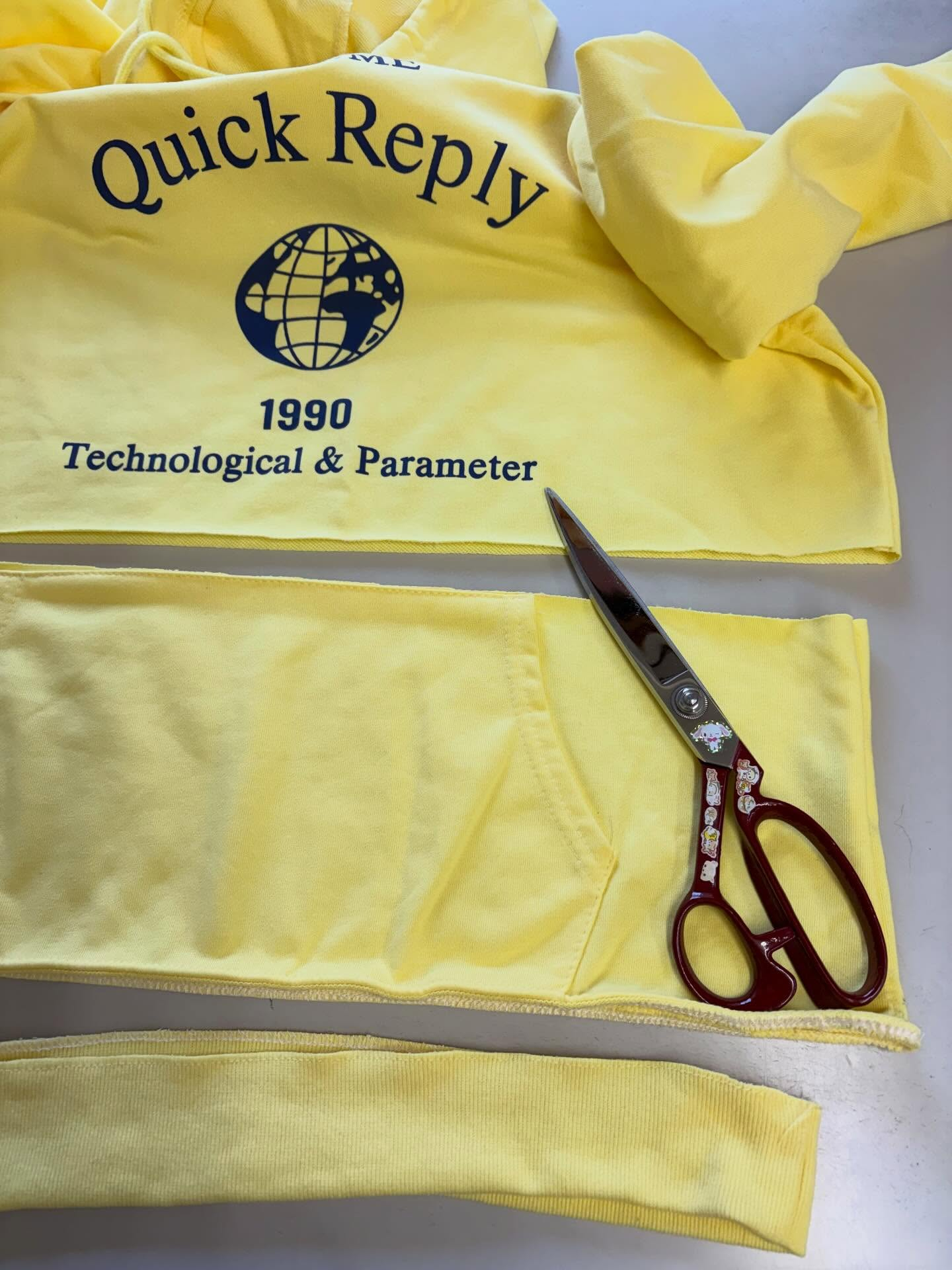 パーカーの丈詰め✂️🧵🪡